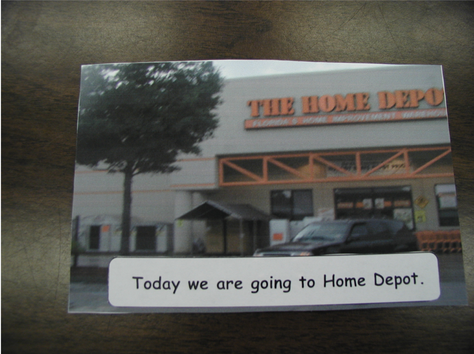 Routine script with a home depot building sign and the descriptor today we are going to home depot